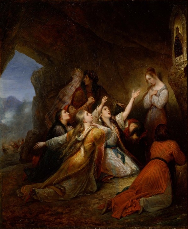 Greek Women Imploring at the Virgin of Assistance de Ary Scheffer