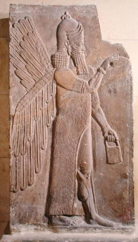 Relief depicting a Winged Genie, from the Palace of Sargon II at Khorsabad, Iraq de Assyrian