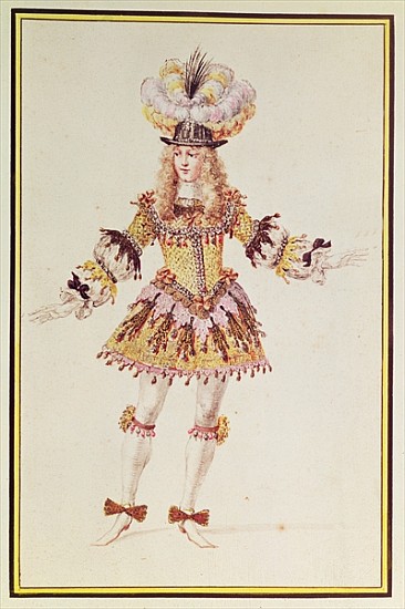 Costume design for male dancer, c.1660 de (attr. to) Henry Gissey