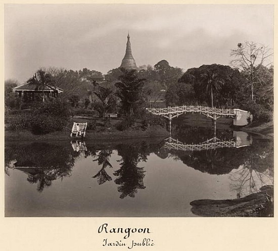 Island pavilion in the Cantanement Garden, Rangoon, Burma, late 19th century de (attr. to) Philip Adolphe Klier