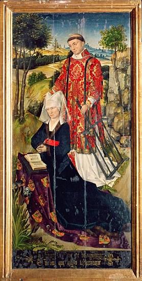 Right panel, from the main altar polyptych, depicting Laure de Jaucourt, 1460-66