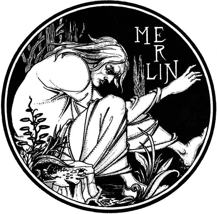 Merlin. Illustration to the book "Le Morte d'Arthur" by Sir Thomas Malory de Aubrey Vincent Beardsley