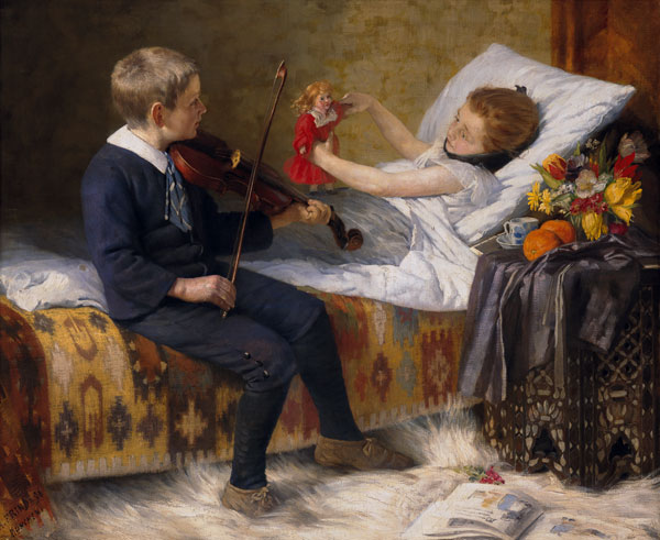 The serenade at the sickbed. de August Frind