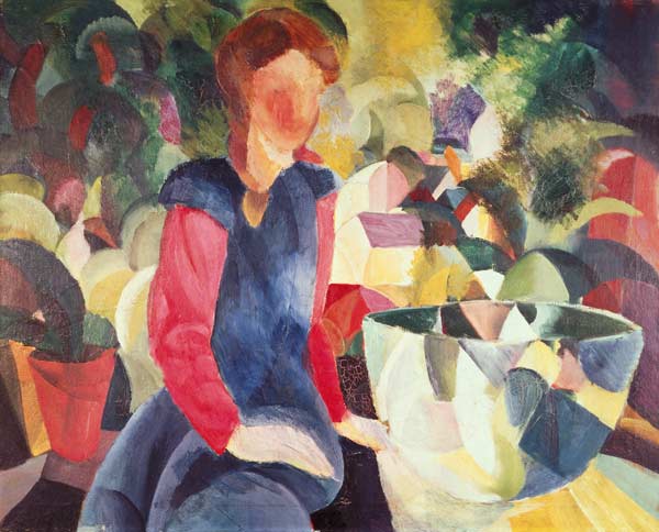 Girl with a Fish Bowl de August Macke