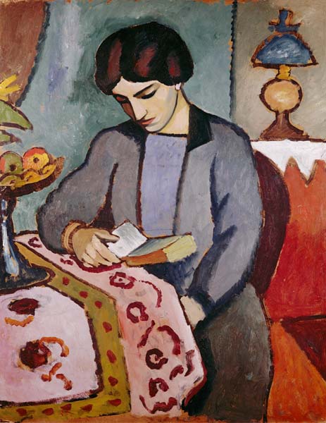 Wife of the artist (study to a portrait) de August Macke