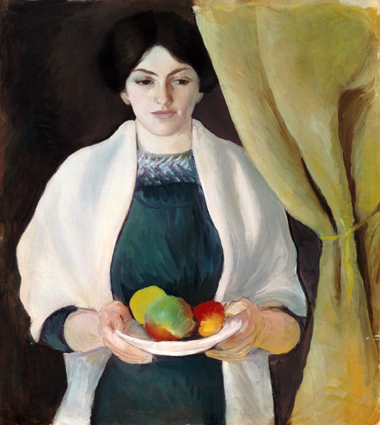 Portrait with apples de August Macke