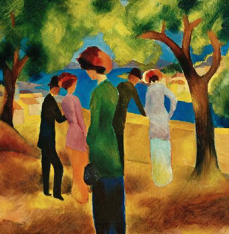 Dama con chaqueta verde - August Macke