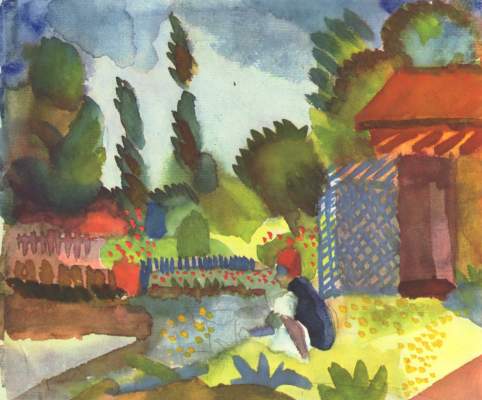 Actions Iceland shaft with a sedentary arab de August Macke