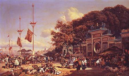 A Market in Macao de Auguste Borget