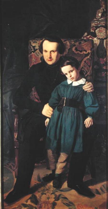 Victor Hugo (1802-85) and his Son, Francois-Victor de Auguste de Chatillon