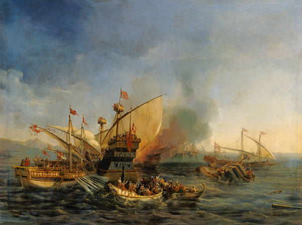 Naval Battle of Episkopi in 1323 de Auguste Etienne Francois Mayer