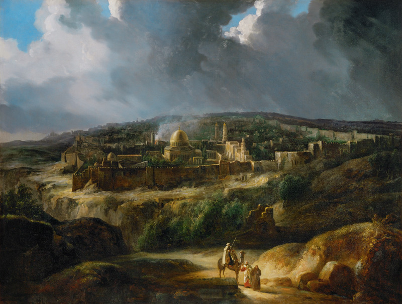 View of Jerusalem from the Valley of Jehoshaphat de Auguste Forbin