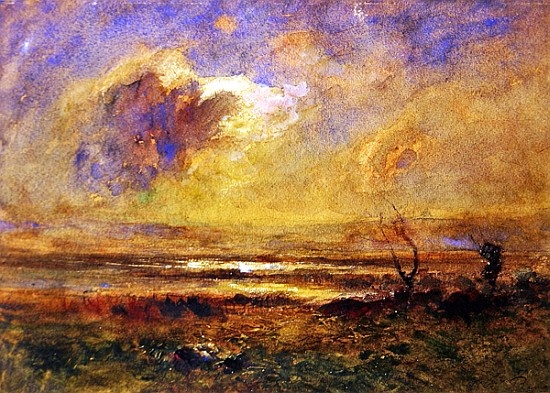Sunset on the plain, c.1868 de Auguste Francois Ravier