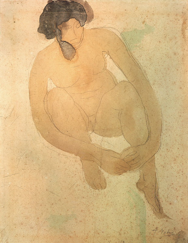 Weiblicher Akt, sitzend frontal de Auguste Rodin