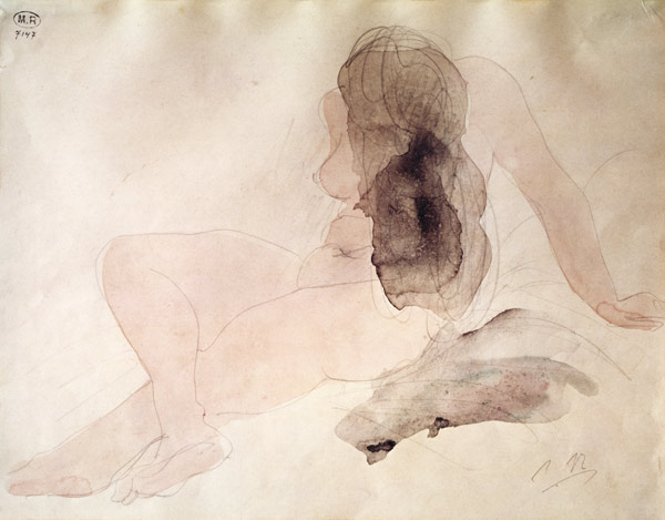 Seated Nude with Dishevelled Hair de Auguste Rodin