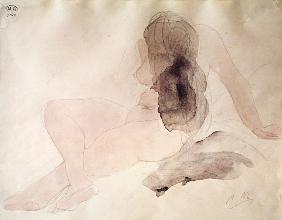 Seated Nude with Dishevelled Hair