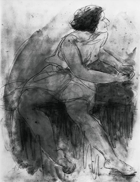 Isadora Duncan (1878-1927) (pencil & wash on paper) de Auguste Rodin