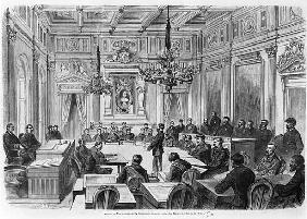 Members of the Commune in session at the Hotel de Ville, Salle des Maires, Paris