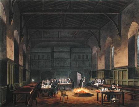 Hall of Westminster School, from Ackermann's 'History of Westminster School', part of 'History of th de Augustus Charles Pugin