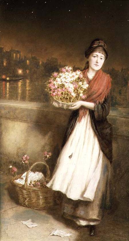 A London Flower Girl de Augustus Edward Mulready