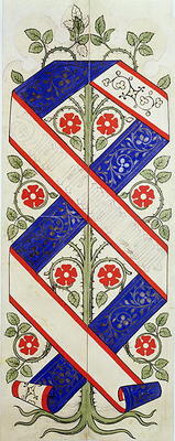 Wallpaper design for the House of Lords' Library (w/c & pencil on paper) de Augustus Welby Northmore Pugin