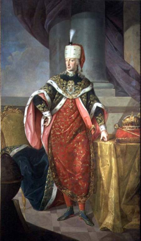 Emperor Francis I (1708-65) Holy Roman Emperor, wearing the official robes of the Order of St. Steph de Austrian School