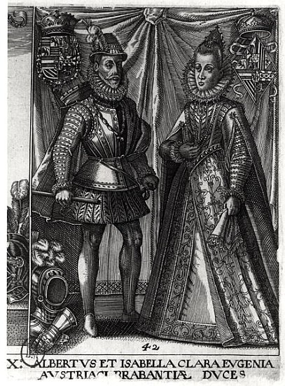 Portrait of Albert, Archduke of Austria (1559-1621) and his wife Isabella Clara Eugenia (1566-1633)  de Austrian School