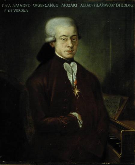 Portrait of Wolfgang Amadeus Mozart (1756-91) wearing the Order of the Golden Spur de Austrian School