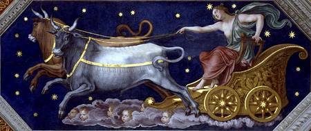 The Nymph Callisto on Jupiter's Chariot, ceiling decoration from the 'Sala di Galatea' de Baldassare Peruzzi