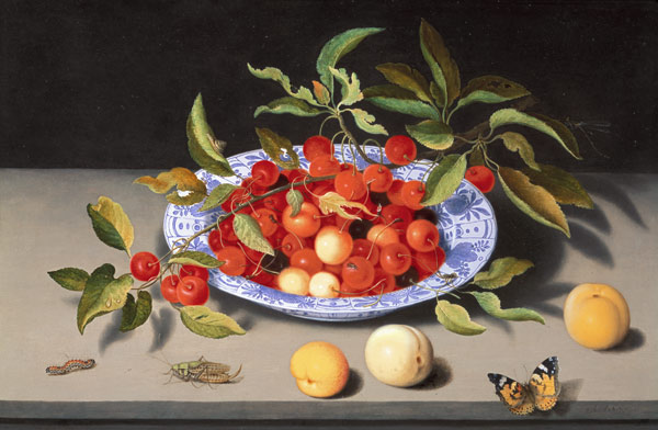 Still Life of Cherries and Peaches de Balthasar van der Ast