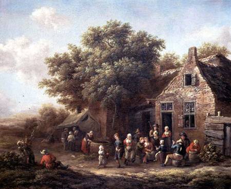 Peasants Merry-Making outside an Inn de Barend Gael or Gaal