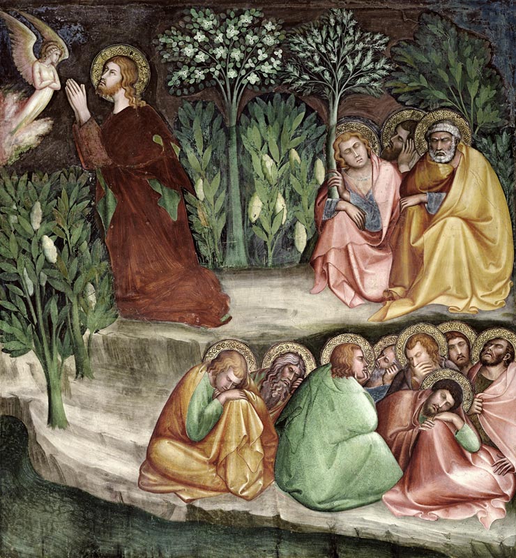 Christ in the Garden of Gethsemane, from a series of Scenes of the New Testament (fresco) de Barna  da Siena