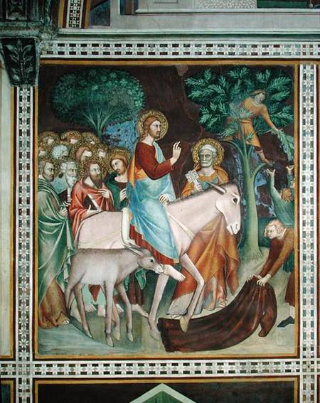 The Entry of Christ into Jerusalem, from a series of Scenes of the New Testament de Barna  da Siena