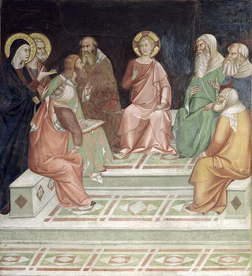 Jesus with the Doctors, from a series of Scenes of the New Testament (fresco) de Barna  da Siena