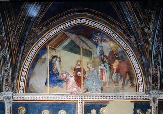 The Adoration of the Magi, from a series of Scenes of the New Testament (fresco) de Barna  da Siena