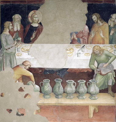 The Marriage at Cana, from a series of Scenes of the New Testament (fresco) de Barna  da Siena