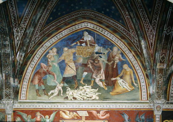 The Massacre of the Innocents, from a series of Scenes of the New Testament (fresco) de Barna  da Siena