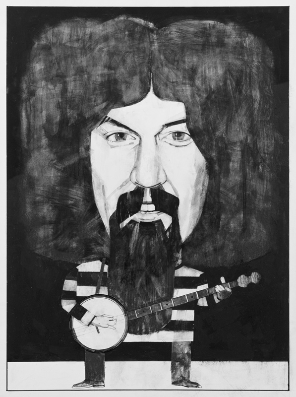 Portrait of Billy Connolly, illustration for The Listener, 1970s de Barry  Fantoni