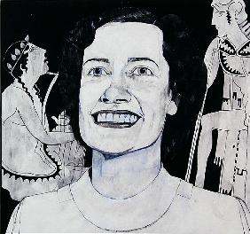 Portrait of Joan Sutherland, illustration for The Sunday Times, 1970s