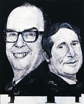 Portrait of Morecambe and Wise, illustration for The Listener, 1970s