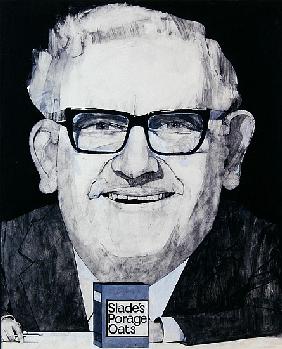 Portrait of Ronnie Barker, illustration for The Listener, 1970s