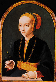 Retrato de una mujer de Bartholomäus Bruyn d. Ä.
