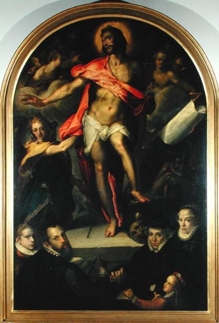 The Resurrection with Portraits of Nicolas Muller and his Family de Bartholomäus Spranger