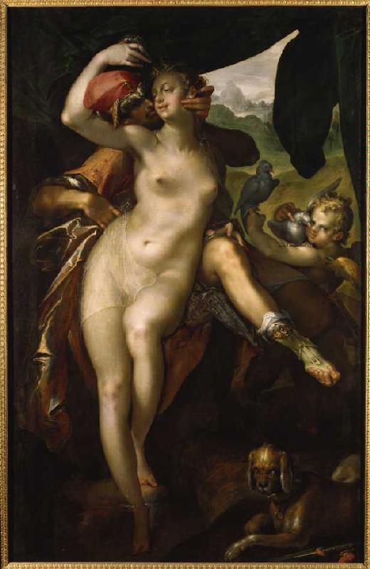 Venus and Adonis. de Bartholomäus Spranger