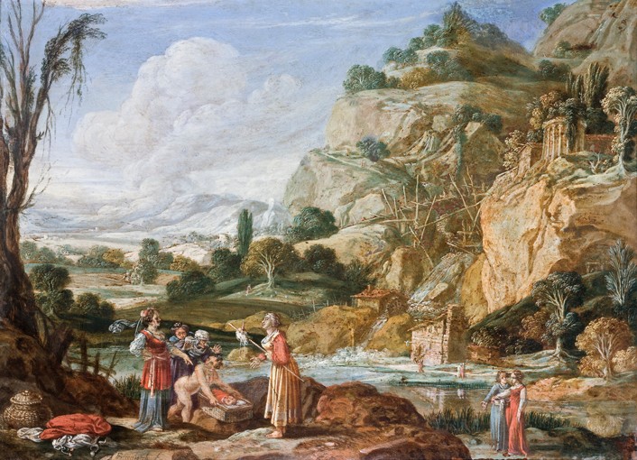 The Finding of the Infant Moses by Pharaoh's Daughter de Bartholomeus Breenbergh