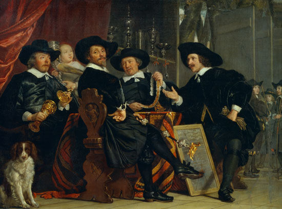 Los jefes de la corporación de Amsterdam de San Sebastián-Armbrustschuetzen de Bartholomeus van der Helst