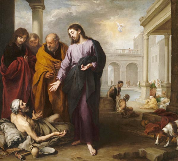 Christ healing the Paralytic at the Pool of Bethesda de Bartolomé Esteban Perez Murillo