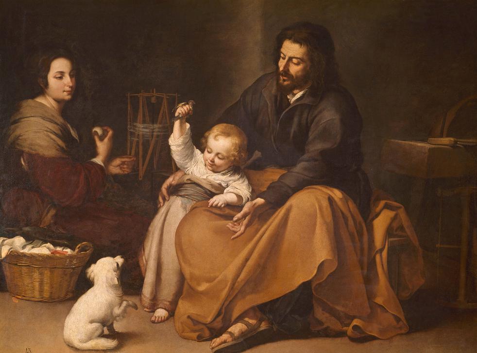 The Holy Family with the Little Bird de Bartolomé Esteban Perez Murillo