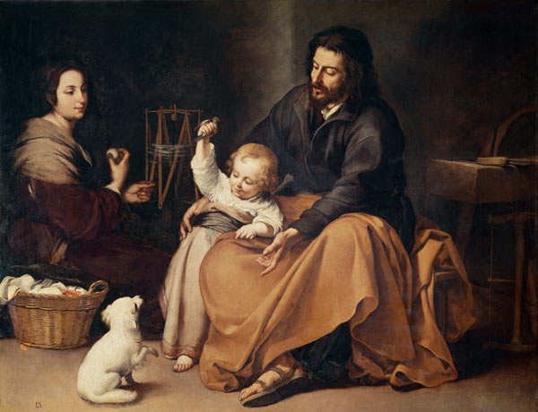 The Holy Family with the Little Bird de Bartolomé Esteban Perez Murillo