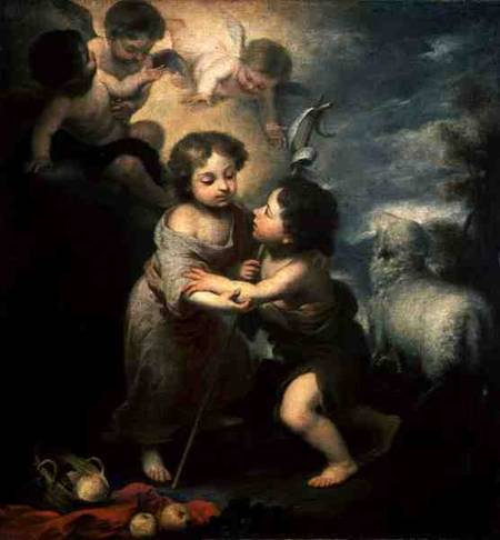 The Infants Christ and John the Baptist de Bartolomé Esteban Perez Murillo